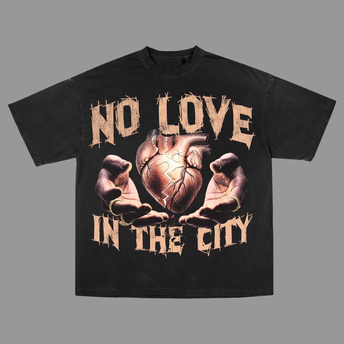 familiar heart tee black front
