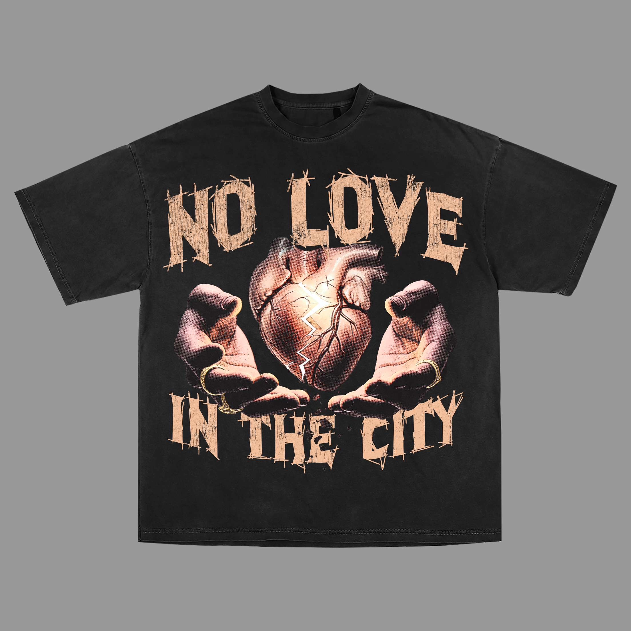 familiar heart tee black front
