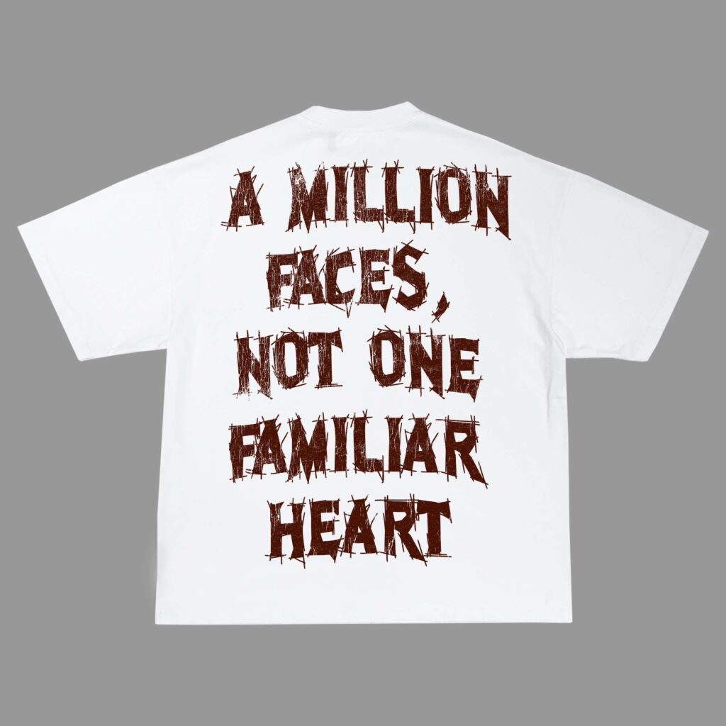 familiar heart tee white back